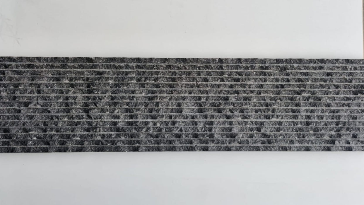 Black Pearl Split Face Waterfall Granite Tile - 6" x 24"