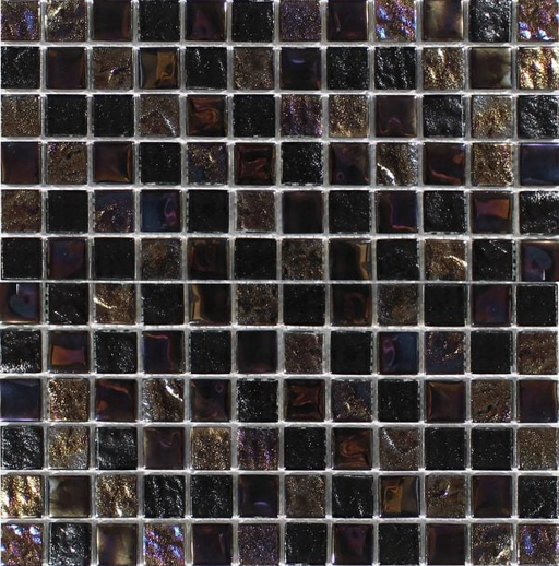 Aquatica Treasure Blackstone Glass Mosaic - 1" x 1"