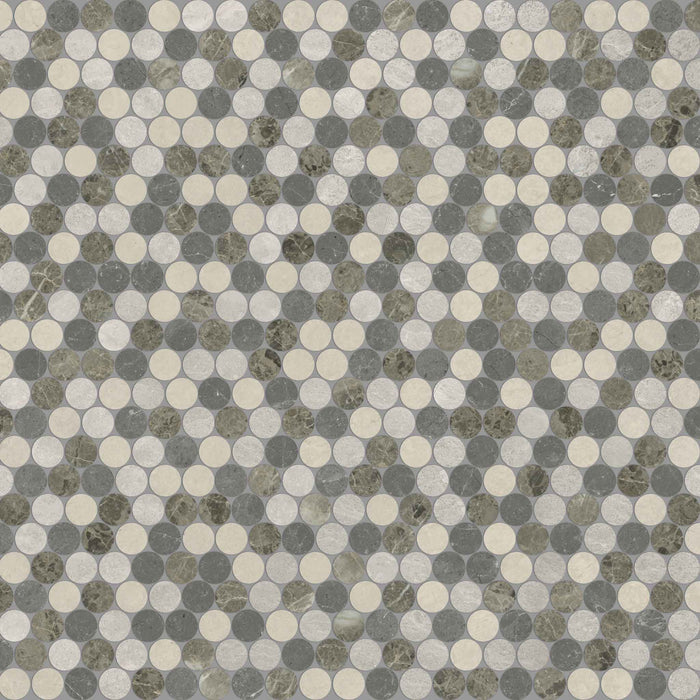 Blended Round Terra Marble Mosaic - Penny Round