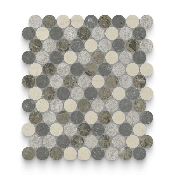 Blended Round Terra Marble Mosaic - Penny Round
