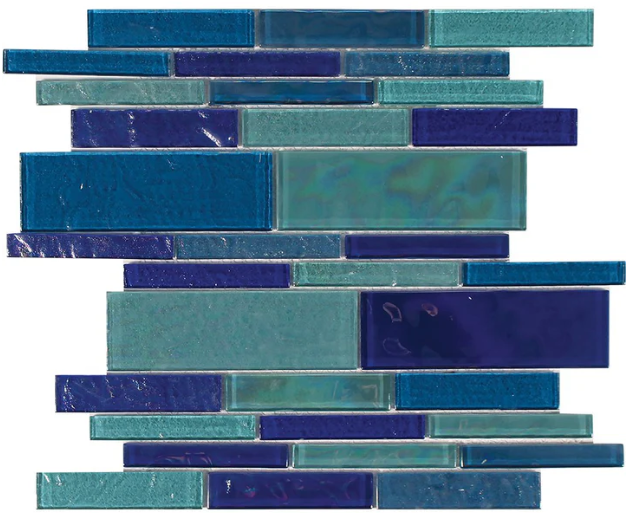 Aquatica Treasure Blendstone Glass Mosaic - Random Linear