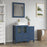CVC Blue Solid Wood with Basin Engineered Marble Top and Mirror CVC24 Bathroom Cabinet - 36" x 18.5" x 36"