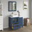 CVC Blue Solid Wood with Basin Engineered Marble Top and Mirror CVC24 Bathroom Cabinet - 36" x 18.5" x 36"