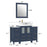 CVC Blue Solid Wood with Basin Engineered Marble Top and Mirror CVC24 Bathroom Cabinet - 48" x 18.5" x 36"