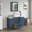 CVC Blue Solid Wood with Basin Engineered Marble Top and Mirror CVC24 Bathroom Cabinet - 48" x 18.5" x 36"