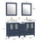CVC Blue Solid Wood with Basin Engineered Marble Top and Mirror CVC24 Bathroom Cabinet - 60" x 18.5" x 36"
