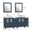 CVC Blue Solid Wood with Basin Engineered Marble Top and Mirror CVC24 Bathroom Cabinet - 72" x 18.5" x 36"