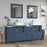 CVC Blue Solid Wood with Basin Engineered Marble Top and Mirror CVC24 Bathroom Cabinet - 72" x 18.5" x 36"