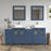 CVC Blue Solid Wood with Basin Engineered Marble Top and Mirror CVC24 Bathroom Cabinet - 72" x 18.5" x 36"