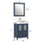 CVC Blue Solid Wood Bathroom Cabinet - 24" x 18.5" x 36"