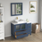 CVC Solid Wood Blue Bathroom Cabinet Blue