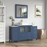 CVC Solid Wood Blue Bathroom Cabinet Blue
