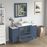 CVC Solid Wood Blue Bathroom Cabinet Blue