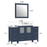 CVC Solid Wood Blue Bathroom Cabinet Blue