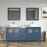 CVC Solid Wood Blue Bathroom Cabinet Blue