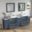 CVC Solid Wood Blue Bathroom Cabinet Blue