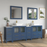 CVC Solid Wood Blue Bathroom Cabinet Blue