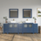 CVC Solid Wood Blue Bathroom Cabinet Blue