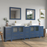 CVC Solid Wood Blue Bathroom Cabinet Blue
