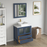 CVC Solid Wood Blue Bathroom Cabinet Blue