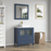 CVC Solid Wood Blue Bathroom Cabinet Blue