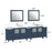 CVC Blue Solid Wood with White Engineered Marble Top and Mirror CVC36 Bathroom Cabinet - 108" x 18.5" x 36"