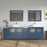 CVC Blue Solid Wood with White Engineered Marble Top and Mirror CVC36 Bathroom Cabinet - 96" x 18.5" x 36"