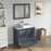 CVC Solid Wood Blue Bathroom Cabinet Blue