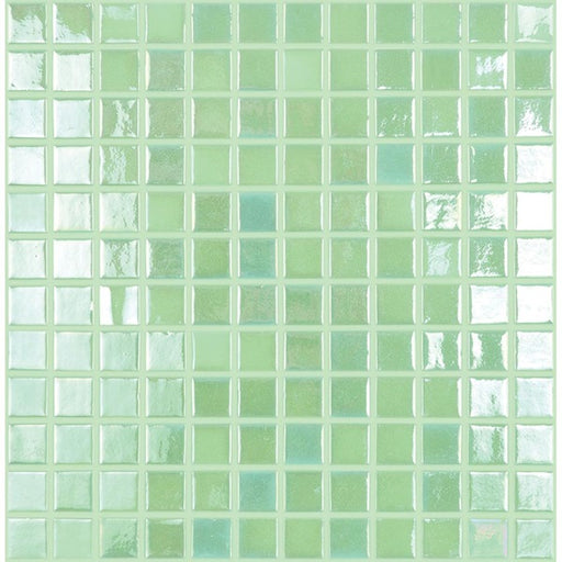Full Sheet Sample - Aquatica Glow Blue / Green Glow Mosaic - 1" x 1" Glossy
