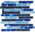 Full Sheet Sample - Aquatica Flower Blues Blend Staggered Glass Mosaic - 1" x 6" x 8 MM Glossy