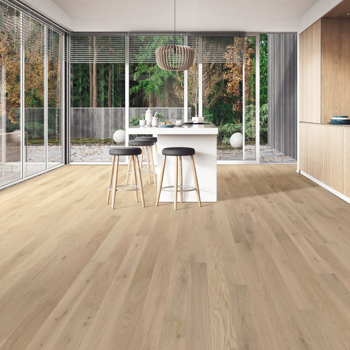 French White Oak Hardwood Perle Engineered Hardwood Wire Brushed and Ultra Low Gloss 2