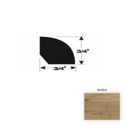 French White Oak Hardwood Ambre Quarter Round Wire Brushed & Ultra Low Gloss 1