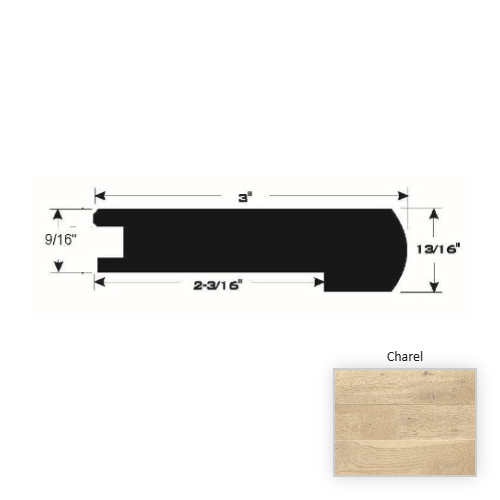 French White Oak Hardwood Charel Flush Stair Nose Wire Brushed & Ultra Low Gloss 1