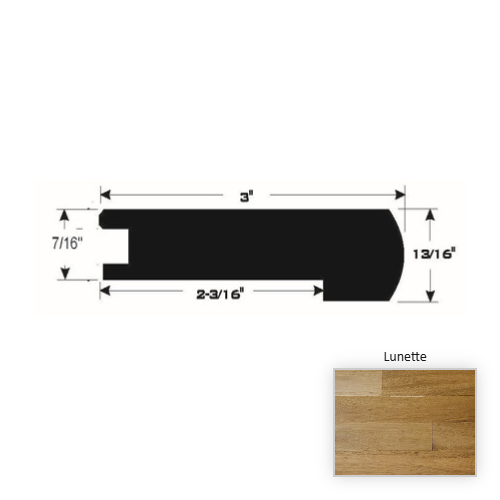 European White Oak Hardwood Lunette Flush Stair Nose Ultra Matte Polyurethane 1