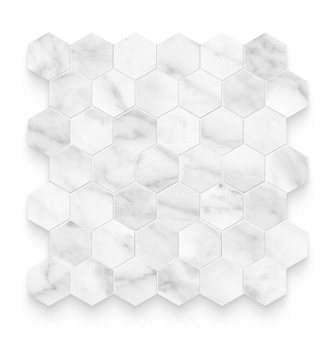 Broadway Carrara Abisso Matte Porcelain Mosaic - 2" Hexagon