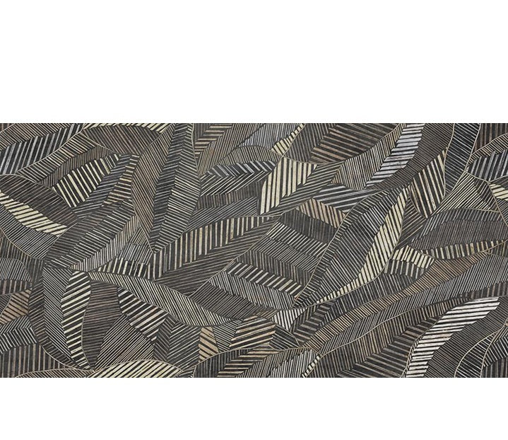 Tinsel Porcelain Brown Leaf NAVTINS Tile Glossy 1