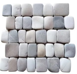 Marble 3D Tan, White & Grey Mosaic Tumbled 1