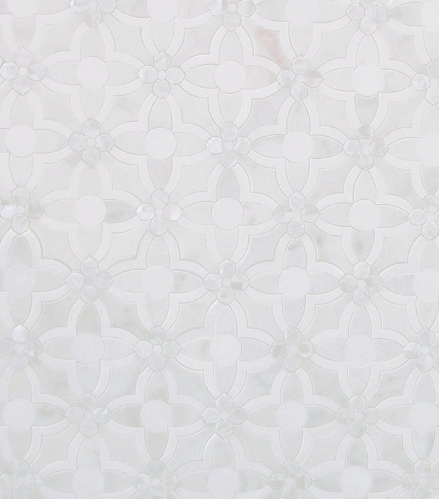 Budding Flower Marble Mosaic - Deco Polished