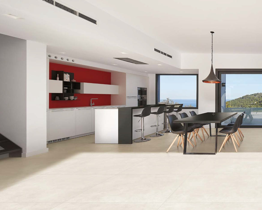 Buildtech White Porcelain Tile - 12" x 24" Smooth