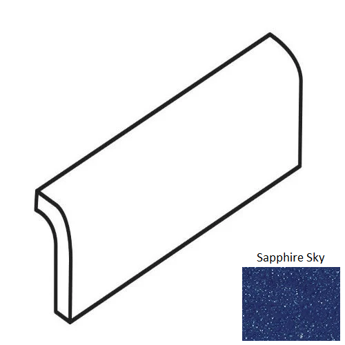 Color Wheel Splash Ceramic Sapphire Sky DM70 Radius Bullnose Glossy 1