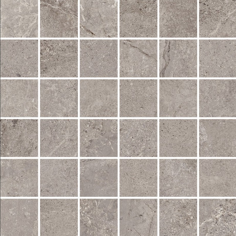 Full Sheet Sample - Evolution Sugar Porcelain Mosaic - 3" x 3" Matte