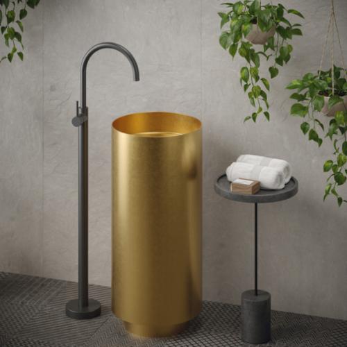 Stainless Steel Gold Bathroom Sink 2