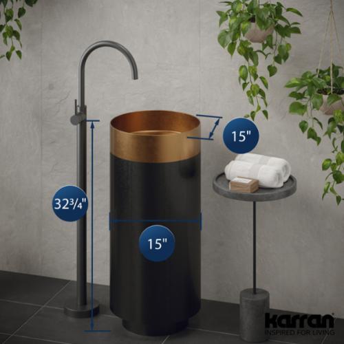 Stainless Steel Brushed Copper and Gunmetal Grey Bathroom Sink 4