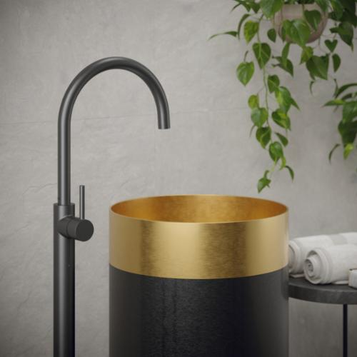 Stainless Steel Gold and Gunmetal Grey Bathroom Sink 3