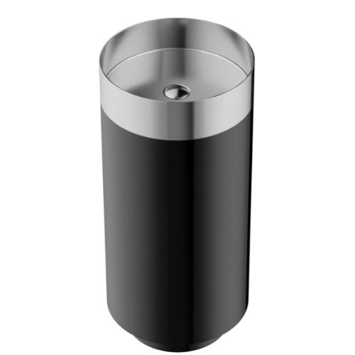 Stainless Steel Stainless Steel and Gunmetal Grey Bathroom Sink 1