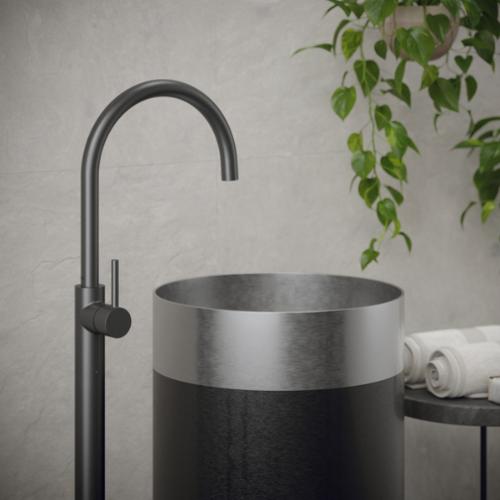Stainless Steel Stainless Steel and Gunmetal Grey Bathroom Sink 3