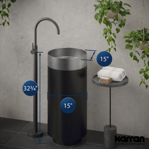 Stainless Steel Stainless Steel and Gunmetal Grey Bathroom Sink 4