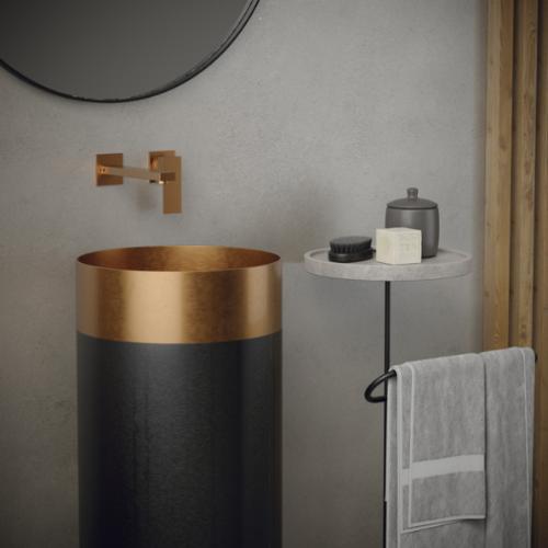 Stainless Steel Brushed Copper and Gunmetal Grey Bathroom Sink 3