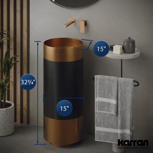 Stainless Steel Brushed Copper and Gunmetal Grey Bathroom Sink 4