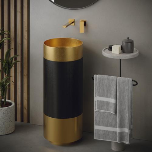 Stainless Steel Gold and Gunmetal Grey Bathroom Sink 2